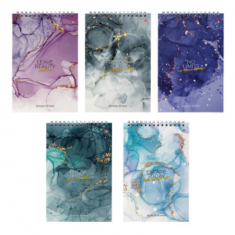 Блокнот А5 40л клетка "Мрамор", на гребне, оранжевый, BV/3-40-761