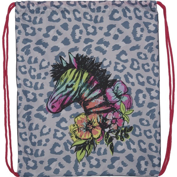 Сумка для сменной обуви "deVENTE. Zebra" 35x43 см, 1 отделение, водоотталкивающая ткань с рисунком, на веревочной завязке