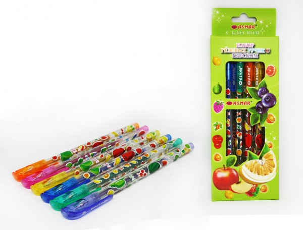 Набор гелевых ручек, 6 цв AR-916-6 с блеском, Asmar (24)