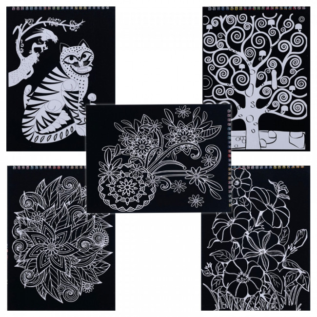 Набор гравюр 21*28см 10л, с контуром+штихель, MAYLOTT/MY-2037