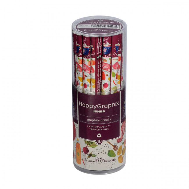 КАРАНДАШ ЧЕРНОГРАФИТОВЫЙ "HappyGraphix  Славянская трапеза" 4В супер мягкий, 3,5 мм 21-0062/20