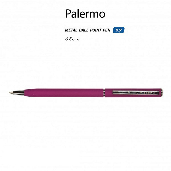 Ручка автоматическая 0,7мм синяя «Palermo», в футляре, бордовый корпус, BV/20-0250/044