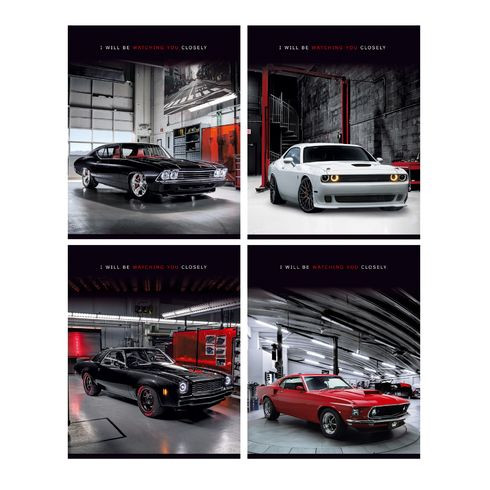 Тетрадь общая А5 скоба 96л. одна линия "Auto vintage" (ассорти) BG (4/32)