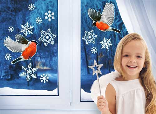 Набор наклеек для декорирования интерьера "Новогодний", рн4-10