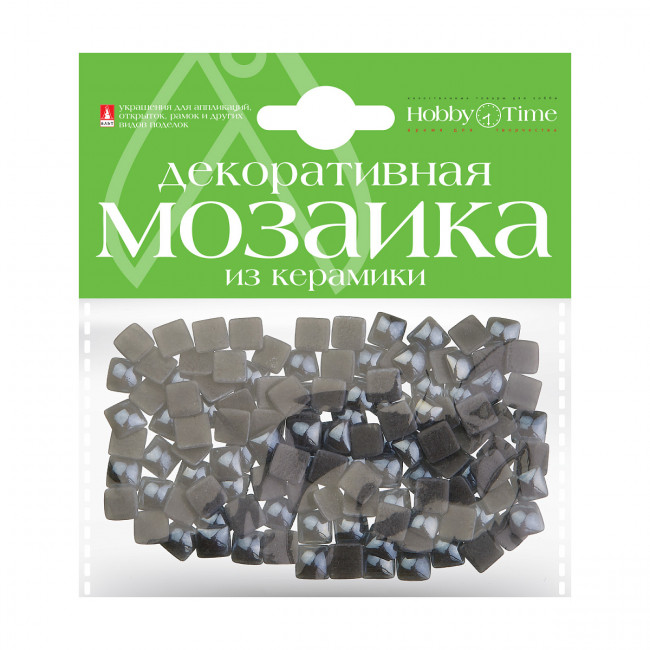 Мозаика 8х8мм декоративная из керамики, 100шт, серая, BV/2-332/15