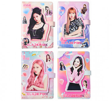 Блокнот БЛЭКПИНК 13х19 см, 126 листов, внутренний блок в клетку, плотность бумаги 80 г/м2, обложка из полиуретана, с магнитным хлястиком, 4 дизайна в ассортименте, ОПП-упаковка