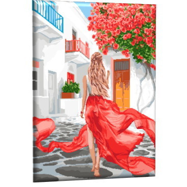 Картина по номерам "Улочки Греции" 40см*50см, GLA09, мягкая упаковка