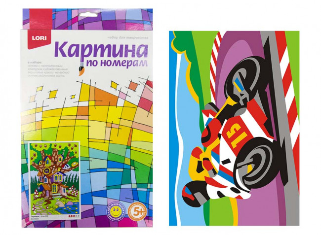 Картина по номерам для малышей "Спортивный мотоцикл"