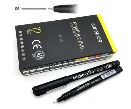 Линер Superior CC-10 0.5 черный 0,5 мм MS-806B (12)