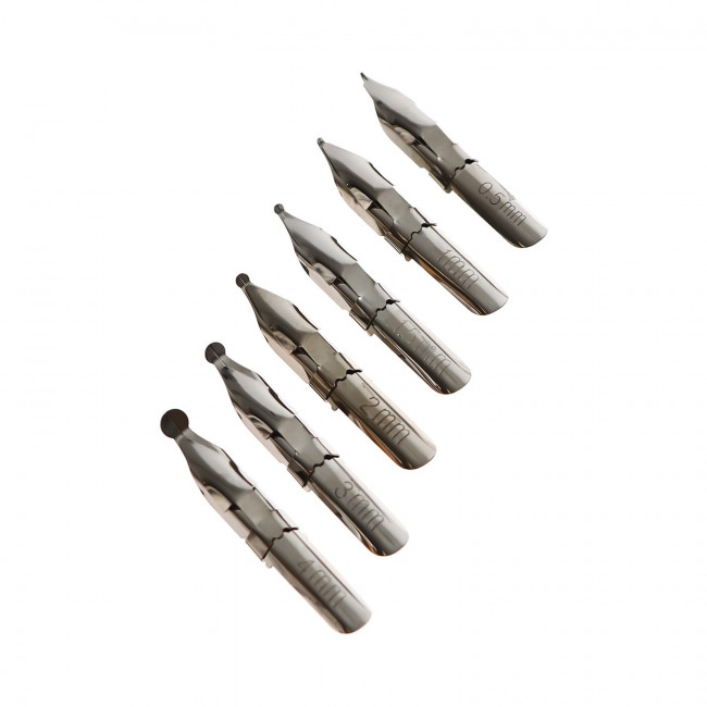 Перья орнаментальные "deVENTE. Art" 6 шт, ширококонечные, размер 0,5, 1, 1,5, 2, 3, 4 мм, с держателем в комплекте, пластиковая упаковка Перья орнаментальные "deVENTE. Art" 6 шт, ширококонечные, размер 0,5, 1, 1,5, 2, 3, 4 мм, с держателем в комплекте, пластиковая упаковка