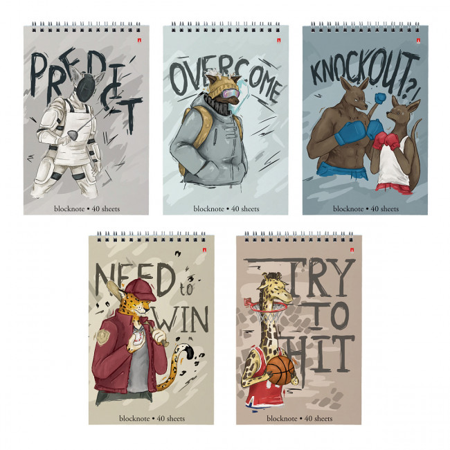 Блокнот А5 40л клетка "На спорте", на гребне, BV/3-40-767