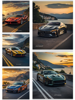 Тетрадь 48 клетка "Машины и закат" скрепка, Проф-Пресс/48-4804 (5/100)