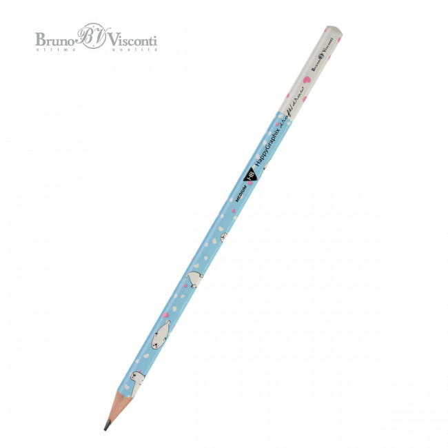 КАРАНДАШ ЧЕРНОГРАФИТОВЫЙ "HappyGraphix" БЕЛЬКИ НВ 21-0030/36