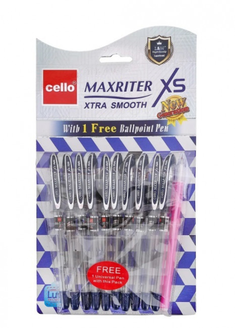 Ручки шариковая синяя 0,7мм "MAXRITER XS", 10+1, Cello
