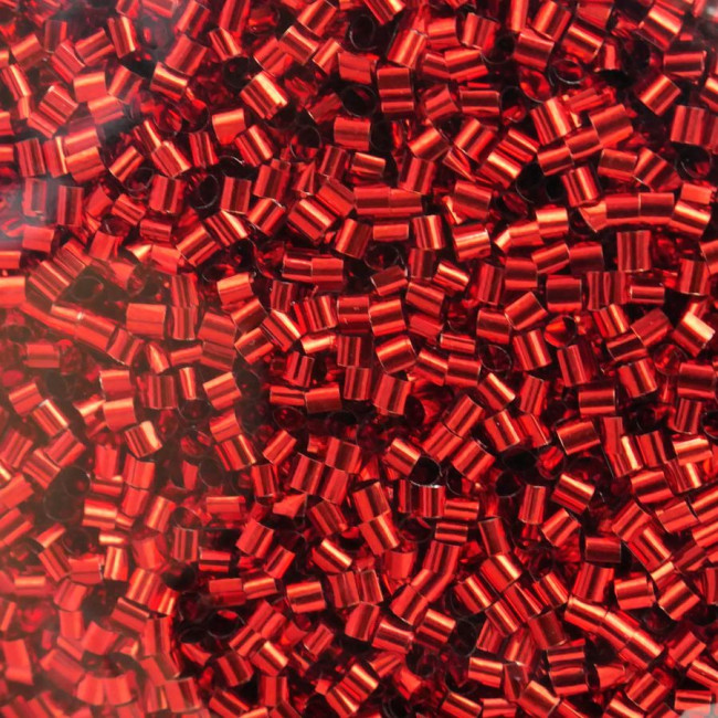 Конфетти d 2мм 21гр/уп "Цилиндр" фольга, красные, Микрос