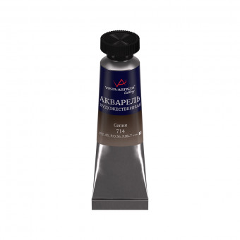 Краска 10 мл акварель художественная в тубе, 714 сепия, Gallery VISTA-ARTISTA/VGWT №714