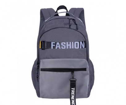 Рюкзак  S256/Серый 48*35*20см, текстиль, 2 отделения, 3 наружных кармана, 1 внутренний, в зип-пакете (1/50)