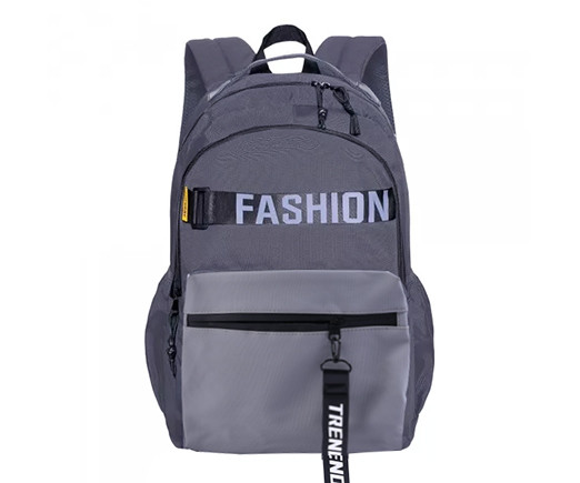 Рюкзак  S256/Серый 48*35*20см, текстиль, 2 отделения, 3 наружных кармана, 1 внутренний, в зип-пакете (1/50)