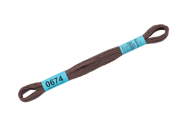 Нитки для вышивания "Gamma"    мулине  ( 0207-0819 )  100% хлопок     8 м №0674 серый