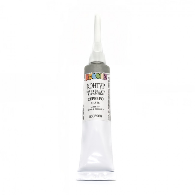 Контур по стеклу и керамике акрил 18мл Decola 5303966 сереб