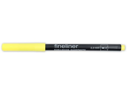 Линер 0,3мм "Fineliner", желтый, Koh-I-Noor/7770210101KS (12)
