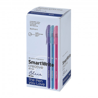 Ручка шариковая 0.5мм синяя "SmartWrite Creative", 3 цвета корпуса, BV/20-0328/05 (50) Ручка шариковая 0.5мм синяя "SmartWrite Creative", 3 цвета корпуса, BV/20-0328/05 (50)