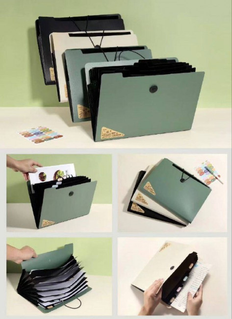 Папка А4 для документов, 5 отделений, на резинке, цвет ассорти, Cobest/FX014 Папка А4 для документов, 5 отделений, на резинке, цвет ассорти, Cobest/FX014