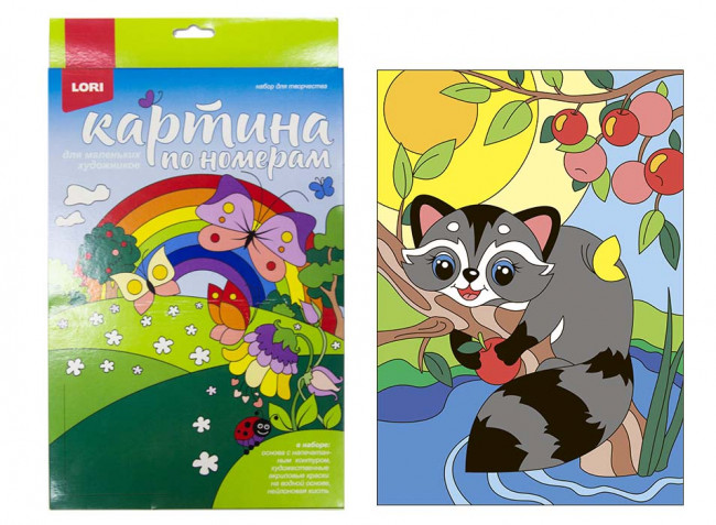 Картина по номерам для малышей "Счастливый енотик" LORI (10)