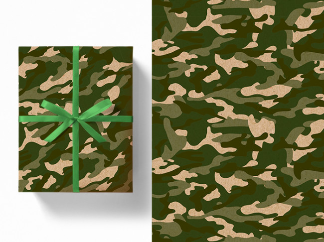Бумага подарочная крафт 78гр/м2, 100см х 70см "Милитари", Микрос/Ч42865 (5)