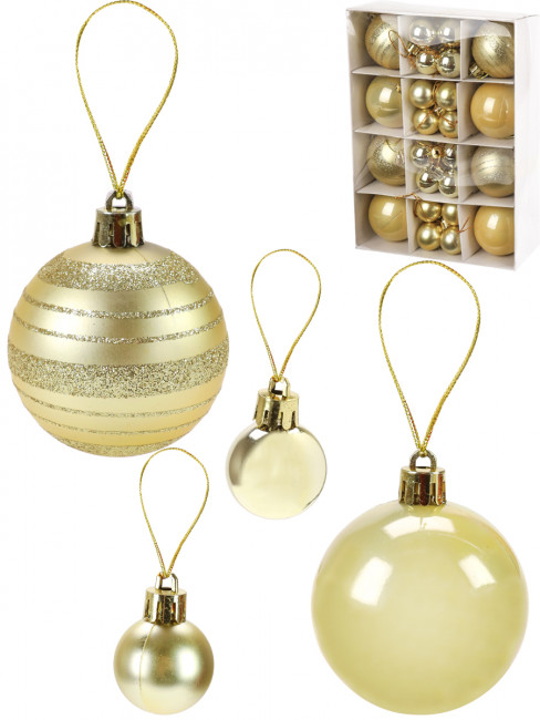 Набор шаров "Сказка" ёлочных, 32шт, золотистый, MILAND/НШ-1517