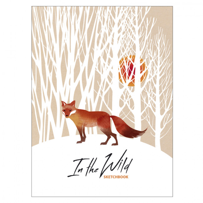 Скетчбук 100л. А5 7БЦ BG "Лиса в лесу", 100г/м2, матовая ламинация, BG