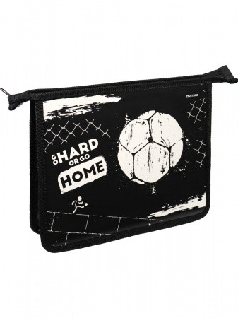 Папка А5 для тетрадей на молнии сверху "Чёрно-белый спорт", Profit/ПТ-2225