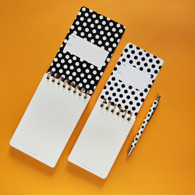 Блокнот А6- 100л линия "Black&White. Горошек", на гребне, BV/3-100-005/02 (20)