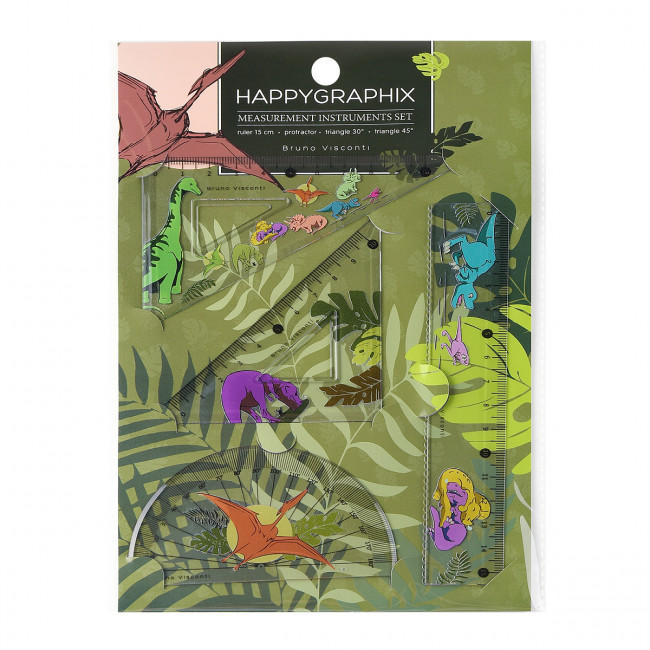 Набор измерительных инструментов "HappyGraphix. Динозавры", транспортир/линейка/два треугольника, BV/45-0017/06 (24) Набор измерительных инструментов "HappyGraphix. Динозавры", транспортир/линейка/два треугольника, BV/45-0017/06 (24)
