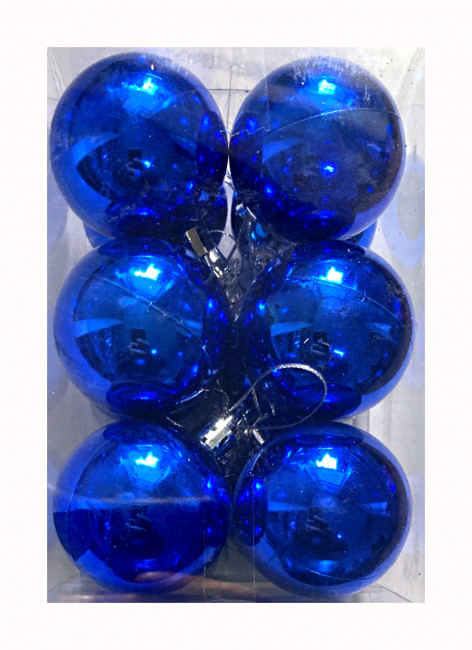 Набор ёлочных шаров 12 шт, синий, 5А12 LF00019 №4