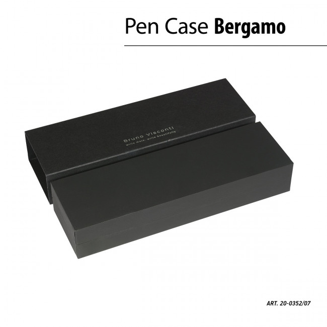 Ручка автоматическая 0,7мм синяя "Bergamo", в черном Soft Touch футляре, корпус золото, BV/20-0352/07