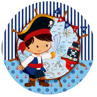 Тарелка бум 18 см "Приключения пирата", 6шт, Микрос/Ч30562