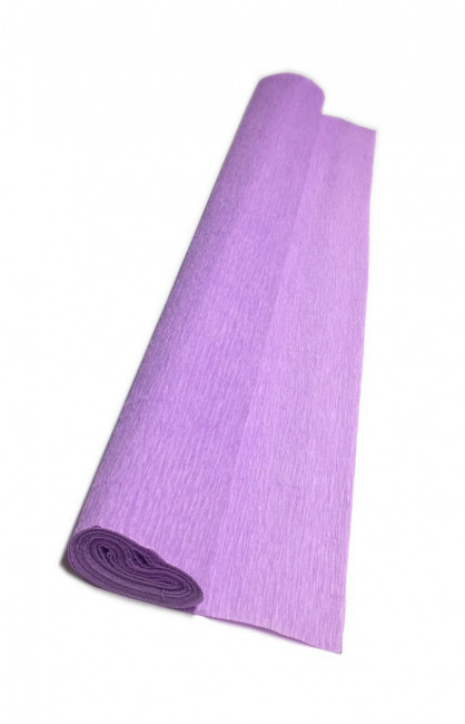 Гофрированная бумага плотная (флористическая 50мм х 250 мм,120 г/м2), бледно-фиолетовая, ШК