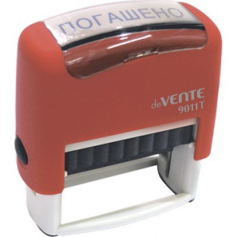 Штамп автоматический стандартный "deVENTE" 9011T, готовый к работе №17 "ПОГАШЕНО" 38x14 мм, в блистере Штамп автоматический стандартный "deVENTE" 9011T, готовый к работе №17 "ПОГАШЕНО" 38x14 мм, в блистере