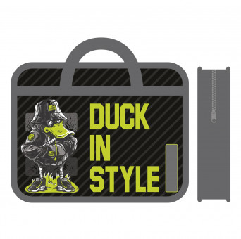 Папка детская А4 пластиковая, с ручками, 330/260/75 "Duck in style" 2023г, ПМ-А4-25 (30)