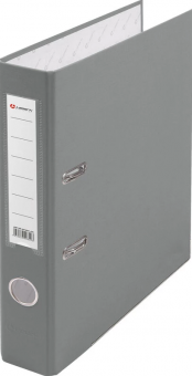 Папка-регистратор  PP 50мм серый, металл.окантовка, карман, собранный.Lamark (42)
