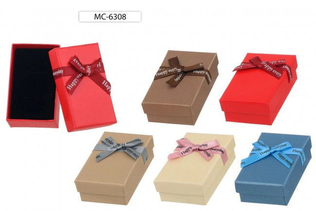 Подарочная коробка 8*5*2,5 см, с бантиком из атласа, Basir/МС-6308 (24)