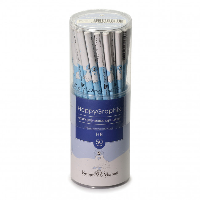 КАРАНДАШ ЧЕРНОГРАФИТОВЫЙ "HappyGraphix" ВЕСЕЛАЯ СОБАЧКА НВ 21-0030/32