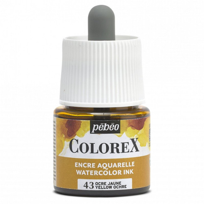 Акварельные чернила 45мл "Colorex" во флаконе с пипеткой, охра желтая, PEBEO/417043