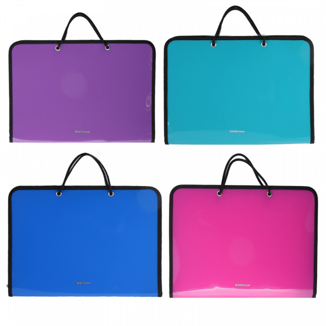 Папка 22*32*3см с ручками, на молнии вокруг, пластиковая, Diagonal Vivid Erich Krause/47087 (4)