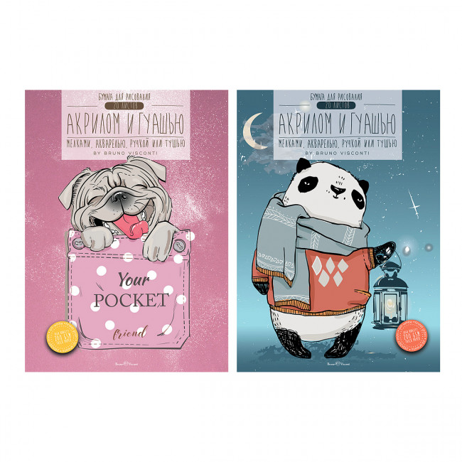 Бумага для рисования А4 20л 200 г/м2, для гуаши, акрила и акварели, в папке, BV/4-110 (4)