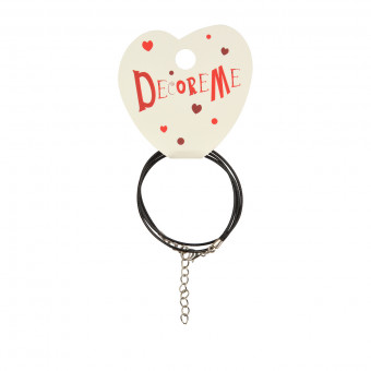 Шнурок 41см с застежкой вощеный, черный, BV/2-155/06 (10)