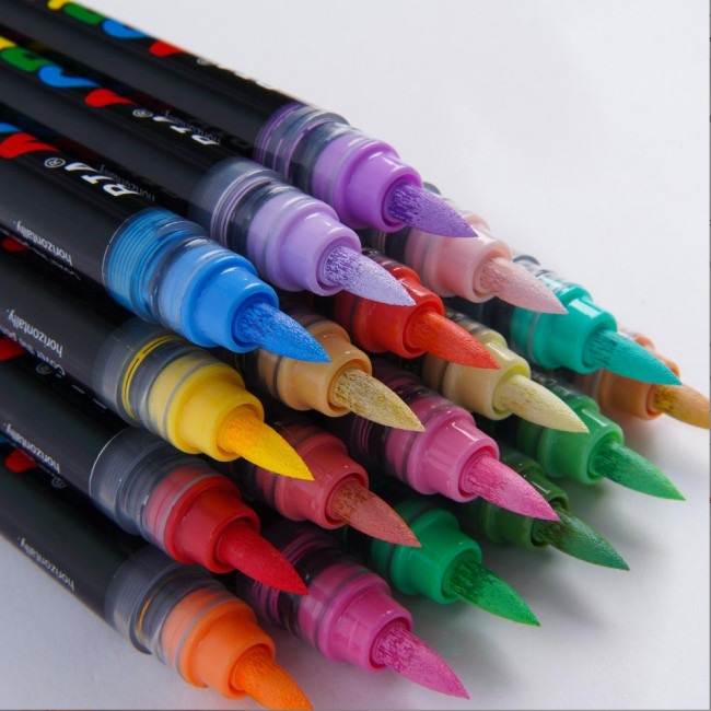 Набор акриловых маркеров ACRYLICS PREMIUM, кисть, 12 цв., в пластиквом пенале, BX9999-12 Набор акриловых маркеров ACRYLICS PREMIUM, кисть, 12 цв., в пластиквом пенале, BX9999-12