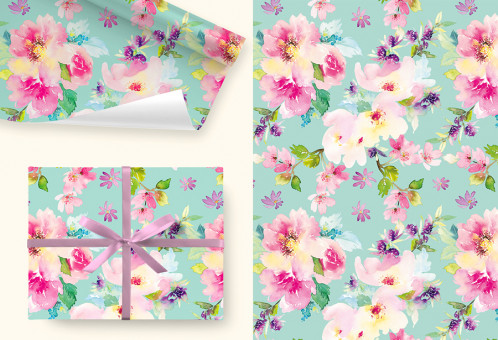 Бумага глянцевая 80гр/м2, 99см х 68см, "Акварель", Микрос/Ч447001 (5)