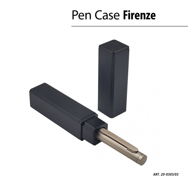 Ручка автоматическая 1,0мм синяя "Firenze", в метал. тубусе, черный корпус, BV/20-0303/03